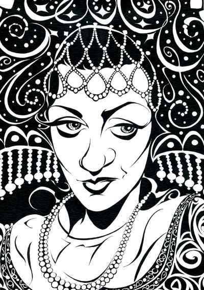 Olga Borodina (caricature) by Neale Osborne